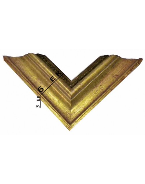 Κορνίζα ξύλινη 6 εκ. χρυσή αντικέ σκάλισμα 1575
